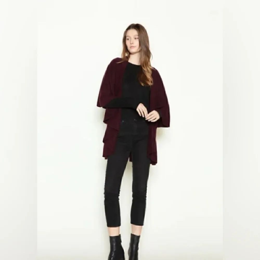 Look by M | Basic Shawl Vest in Raisin | OSFM